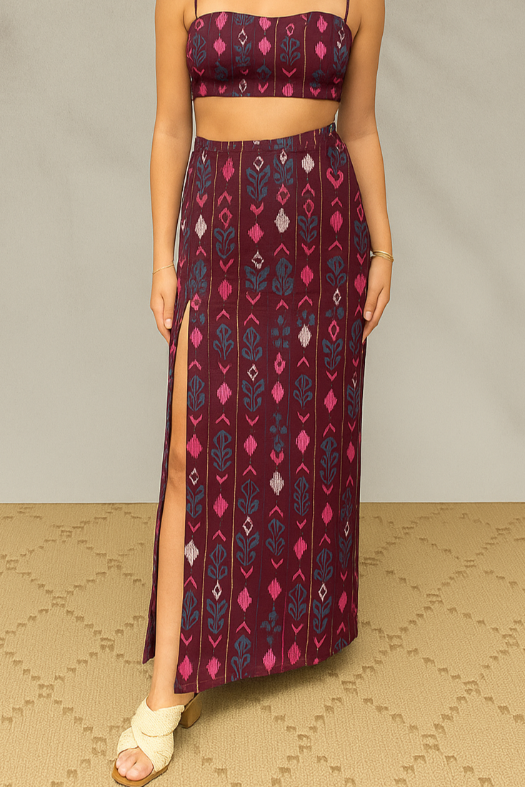 Slit Skirt Chic Trianglé